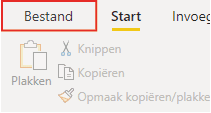 Open the File tab in Power BI