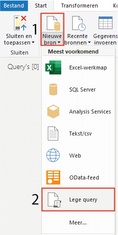Add blank query in Power BI