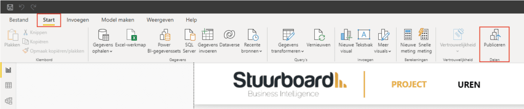 Publish in Power BI Desktop