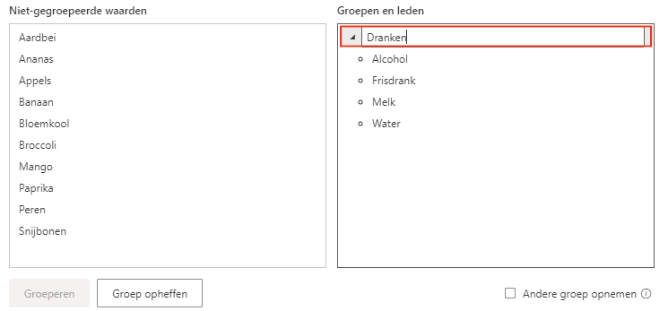 Configure group in Power BI