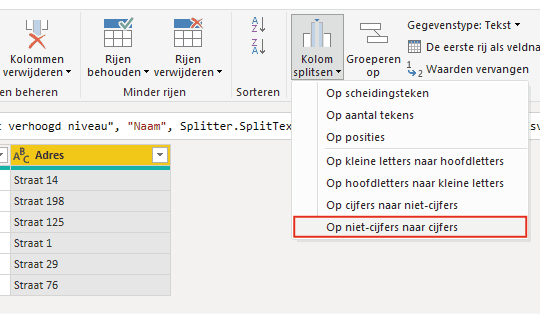 Split column by non-digit to digit in Power BI