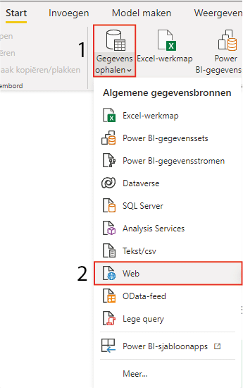 Get data via Web in Power BI