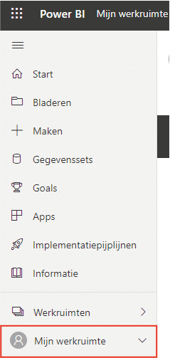 Navigate to my workspace in Power BI