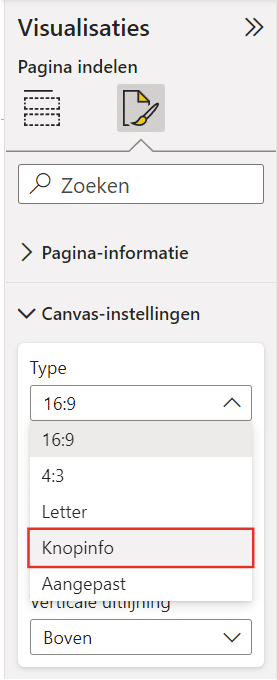 Canvas settings
