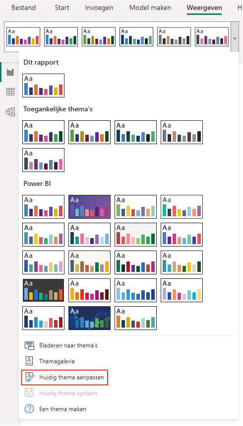 Customizing the current theme in Power BI