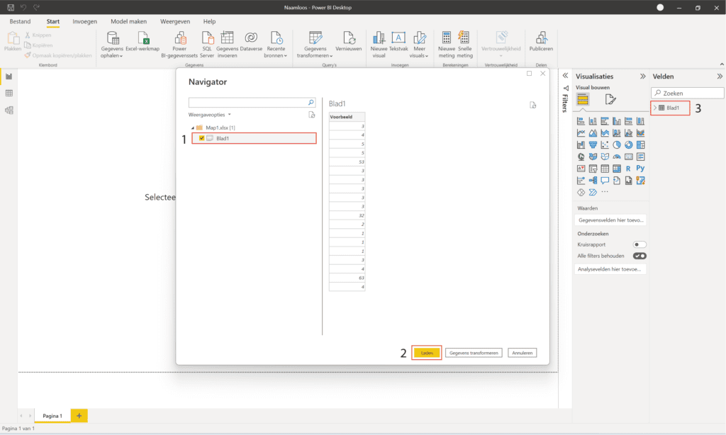 Select sheet in Power BI