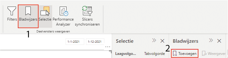 Bladwijzer toevoegen in Power BI