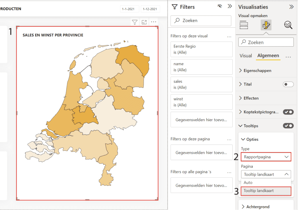 Tooltip toevoegen in Power BI