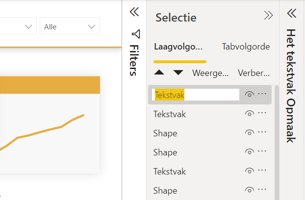 Visueel element hernoemen in Power BI