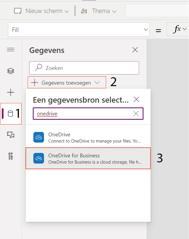 Gegevens toevoegen in Power App
