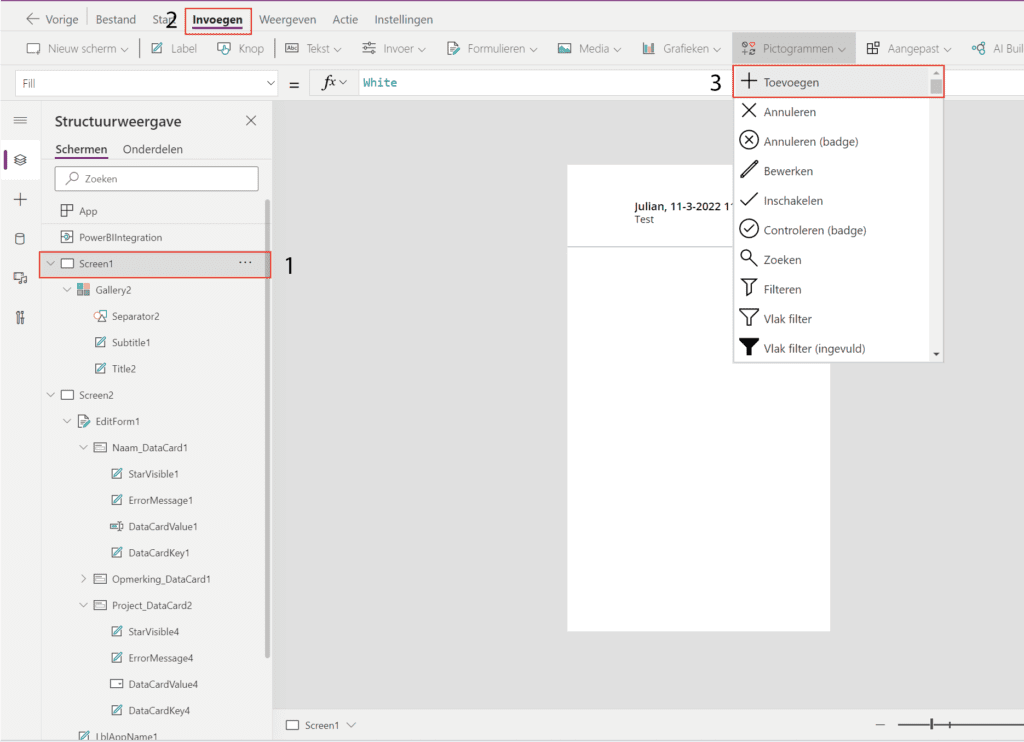 Navigatieknop toevoegen in Power App