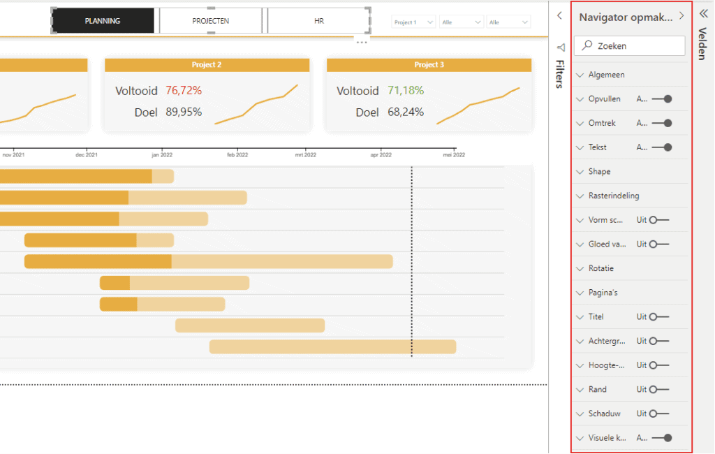 Paginanavigator aanpassen in Power BI