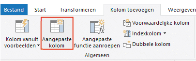 Aangepaste kolom toevoegen in Power Query-editor in Power BI